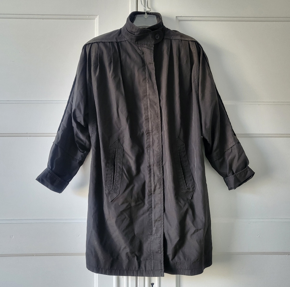 Vintage Foxrun Fox Run Two By Gail Gould Trenchcoat Dark Gray Brown